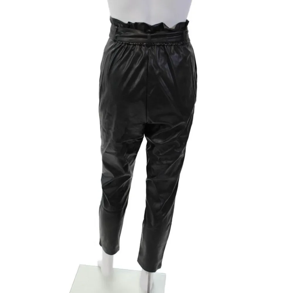 BB Dakota Steve Madden Womens Vegan Leather Belt High Rise Pants Black Size 2